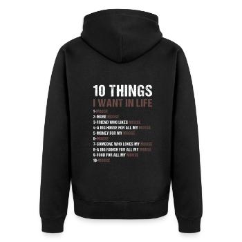 Elk 5 choses que je veux dans la vie Orignal - Veste à capuche bio Premium Unisexe - noir - Dos - Nico (187cm)