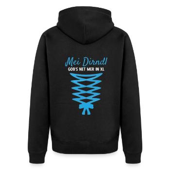 Damen Dirndl Ersatz Trachten Ersatz Bluse Kirmes - Unisex Premium Bio Zip Hoodie - Schwarz - Hinten - Nico (187cm)