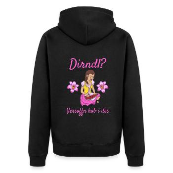 Damen Dirndl Ersatz Trachten Ersatz Bluse Kirmes - Unisex Premium Bio Zip Hoodie - Schwarz - Hinten - Nico (187cm)