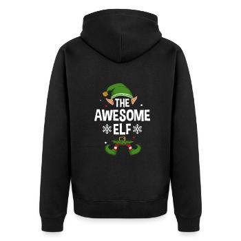 Group Matching Family Christmas Gift Elf - Unisex Premium Bio Zip Hoodie - Schwarz - Hinten - Nico (187cm)
