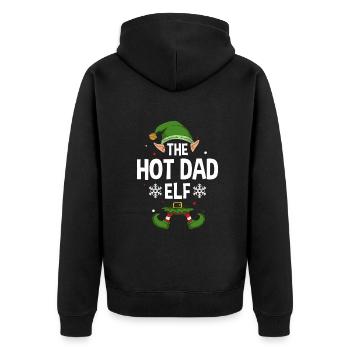 Elfe de cadeau de Noël de famille assorti de groupe - Veste à capuche bio Premium Unisexe - noir - Dos - Nico (187cm)