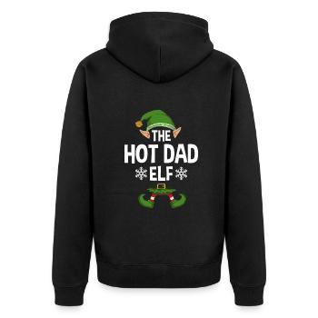 Group Matching Family Christmas Gift Elf - Unisex Premium Bio Zip Hoodie - Schwarz - Hinten - Nico (187cm)