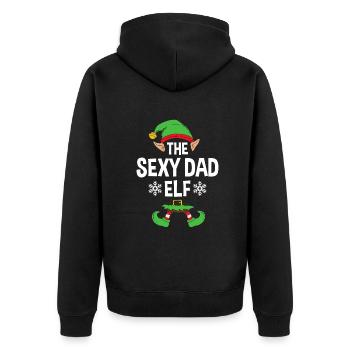 Group Matching Family Christmas Gift Elf - Unisex Premium Organic Zip Hoodie - black - Back - Nico (187cm)