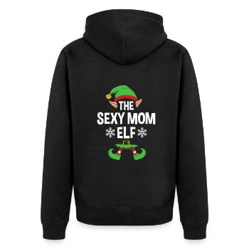 Group Matching Family Christmas Gift Elf - Unisex Premium Organic Zip Hoodie - black - Back - Nico (187cm)