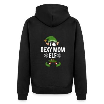 Group Matching Family Christmas Gift Elf - Unisex Premium Bio Zip Hoodie - Schwarz - Hinten - Nico (187cm)