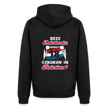 18 Anniversaire Niderlande Hollande 18 ans Say - Veste à capuche bio Premium Unisexe - noir - Dos - Nico (187cm)