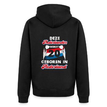 20 Anniversaire Hollande Hollandaise 20 ans Say - Veste à capuche bio Premium Unisexe - noir - Dos - Nico (187cm)