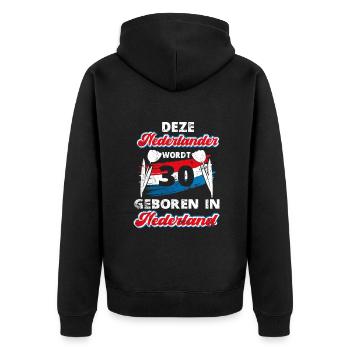 30 Anniversaire Néerlandais Hollande 30 ans Dire - Veste à capuche bio Premium Unisexe - noir - Dos - Nico (187cm)
