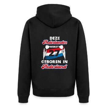 27 Anniversaire Hollande Hollandaise 27 ans Say - Veste à capuche bio Premium Unisexe - noir - Dos - Nico (187cm)