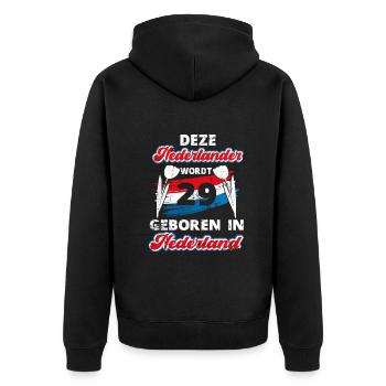 29 Anniversaire Néerlandais Hollande 29 ans Dire - Veste à capuche bio Premium Unisexe - noir - Dos - Nico (187cm)