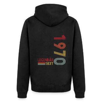 Geburtstag Geboren 1970 Mann Legendär seit 1970 - Unisex Premium Bio Zip Hoodie - Schwarz - Hinten - Nico (187cm)