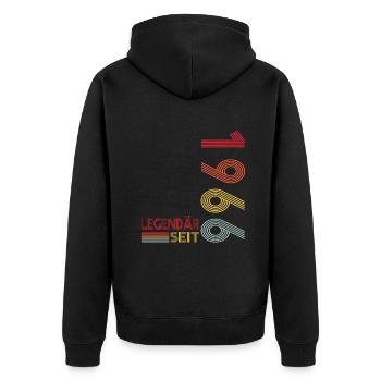 Geburtstag Geboren 1966 Mann Legendär seit 1966 - Unisex Premium Bio Zip Hoodie - Schwarz - Hinten - Nico (187cm)