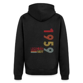 Geburtstag Geboren 1959 Mann Legendär seit 1959 - Unisex Premium Bio Zip Hoodie - Schwarz - Hinten - Nico (187cm)