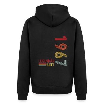Geburtstag Geboren 1967 Mann Legendär seit 1967 - Unisex Premium Bio Zip Hoodie - Schwarz - Hinten - Nico (187cm)