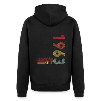 Geburtstag Geboren 1963 Mann Legendär seit 1963 - Unisex Premium Bio Zip Hoodie - Schwarz - Hinten - Nico (187cm)