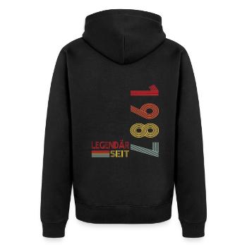 Geburtstag Geboren 1987 Mann Legendär seit 1987 - Unisex Premium Bio Zip Hoodie - Schwarz - Hinten - Nico (187cm)