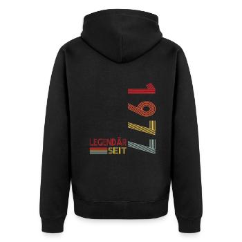 Geburtstag Geboren 1977 Mann Legendär seit 1977 - Unisex Premium Bio Zip Hoodie - Schwarz - Hinten - Nico (187cm)