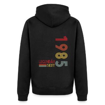 Geburtstag Geboren 1985 Mann Legendär seit 1985 - Unisex Premium Bio Zip Hoodie - Schwarz - Hinten - Nico (187cm)