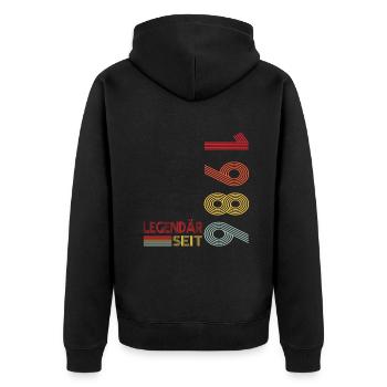Geburtstag Geboren 1986 Mann Legendär seit 1986 - Unisex Premium Bio Zip Hoodie - Schwarz - Hinten - Nico (187cm)