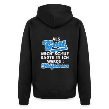 Lustiger Skifahrer Skifahren Ski Spruch - Unisex Premium Bio Zip Hoodie - Schwarz - Hinten - Nico (187cm)