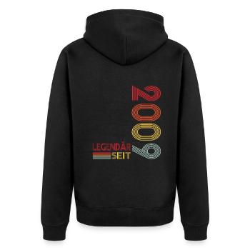 Geburtstag Geboren 2009 Mann Legendär seit 2009 - Unisex Premium Bio Zip Hoodie - Schwarz - Hinten - Nico (187cm)
