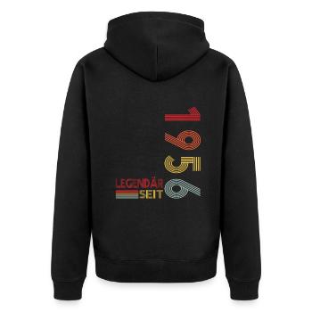 Geburtstag Geboren 1956 Mann Legendär seit 1956 - Unisex Premium Bio Zip Hoodie - Schwarz - Hinten - Nico (187cm)