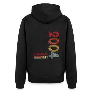 Geburtstag Geboren 2004 Mann Legendär seit 2004 - Unisex Premium Bio Zip Hoodie - Schwarz - Hinten - Nico (187cm)