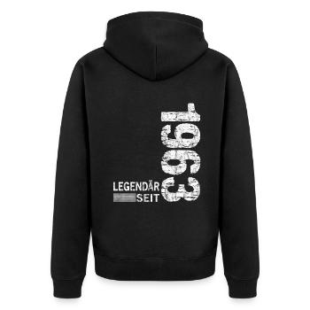 Geburtstag Geboren 1963 Mann Legendär seit 1963 - Unisex Premium Bio Zip Hoodie - Schwarz - Hinten - Nico (187cm)