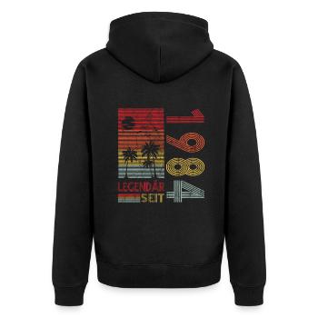 Geburtstag Geboren 1984 Mann Legendär seit 1984 - Unisex Premium Bio Zip Hoodie - Schwarz - Hinten - Nico (187cm)