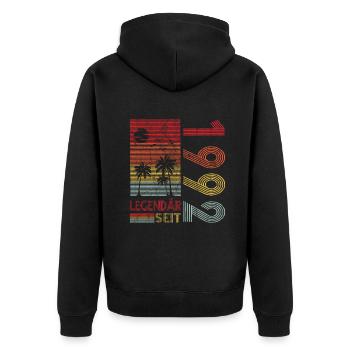 Geburtstag Geboren 1992 Mann Legendär seit 1992 - Unisex Premium Bio Zip Hoodie - Schwarz - Hinten - Nico (187cm)