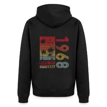 Geburtstag Geboren 1968 Mann Legendär seit 1968 - Unisex Premium Bio Zip Hoodie - Schwarz - Hinten - Nico (187cm)