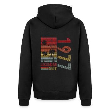 Geburtstag Geboren 1977 Mann Legendär seit 1977 - Unisex Premium Bio Zip Hoodie - Schwarz - Hinten - Nico (187cm)