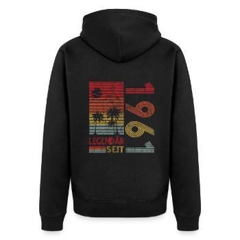 Geburtstag Geboren 1961 Mann Legendär seit 1961 - Unisex Premium Bio Zip Hoodie - Schwarz - Hinten - Nico (187cm)