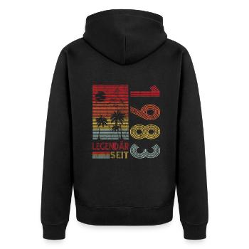 Geburtstag Geboren 1983 Mann Legendär seit 1983 - Unisex Premium Bio Zip Hoodie - Schwarz - Hinten - Nico (187cm)