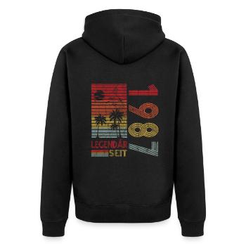 Geburtstag Geboren 1987 Mann Legendär seit 1987 - Unisex Premium Bio Zip Hoodie - Schwarz - Hinten - Nico (187cm)