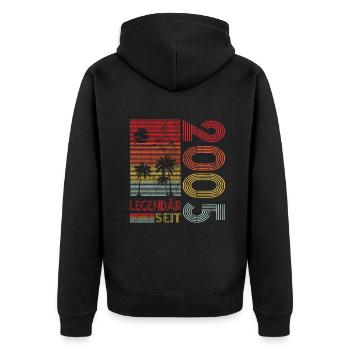 Geburtstag Geboren 2005 Mann Legendär seit 2005 - Unisex Premium Bio Zip Hoodie - Schwarz - Hinten - Nico (187cm)