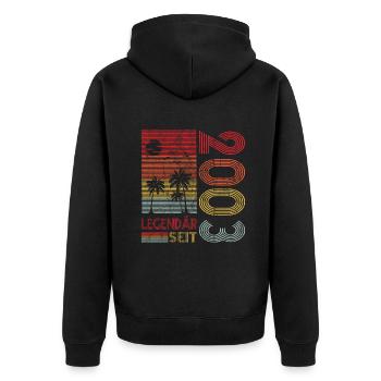 Geburtstag Geboren 2003 Mann Legendär seit 2003 - Unisex Premium Bio Zip Hoodie - Schwarz - Hinten - Nico (187cm)