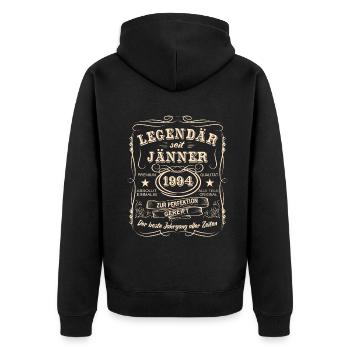 Legends January 1994 Born 1994 - Unisex Premium Organic Zip Hoodie - black - Back - Nico (187cm)