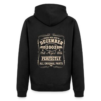 Vintage December 2002 Birthday - Unisex Premium Organic Zip Hoodie - black - Back - Nico (187cm)