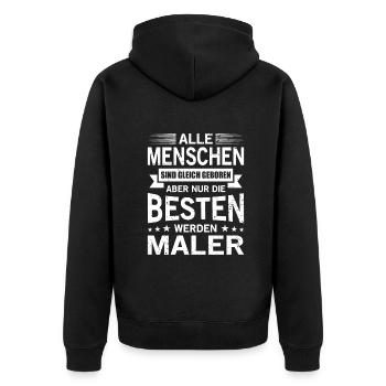Alle Menschen Sind Gleich Geboren Besten Maler - Unisex Premium Bio Zip Hoodie - Schwarz - Hinten - Nico (187cm)