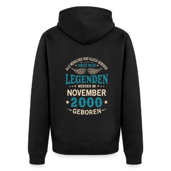 Toutes les personnes naissent égales novembre 2000 - Veste à capuche bio Premium Unisexe - noir - Dos - Nico (187cm)
