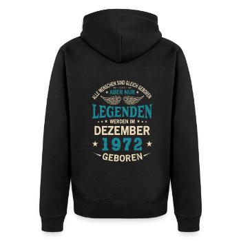 Tous les gens naissent égaux Décembre 1972 - Veste à capuche bio Premium Unisexe - noir - Dos - Nico (187cm)