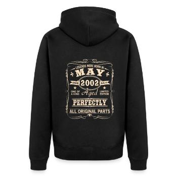 Vintage May 2002 Birthday - Unisex Premium Organic Zip Hoodie - black - Back - Nico (187cm)