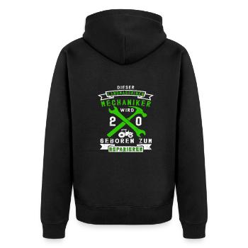 20 Geburtstag Landmaschinenmechaniker Beruf Spruch - Unisex Premium Bio Zip Hoodie - Schwarz - Hinten - Nico (187cm)