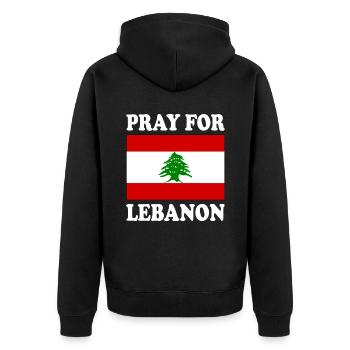 Pray for lebanon - Veste à capuche bio Premium Unisexe - noir - Dos - Nico (187cm)