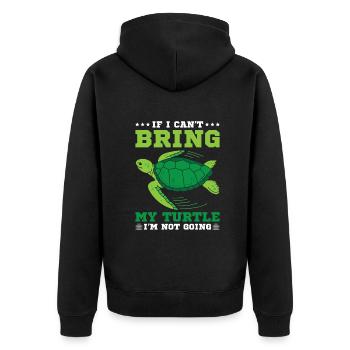 if it doensn't to do with turtles then i dont care - Unisex Premium Bio Zip Hoodie - Schwarz - Hinten - Nico (187cm)