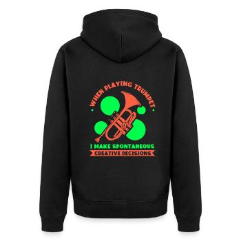 I don't make mistakes when playing trumpet - Unisex Premium Bio Zip Hoodie - Schwarz - Hinten - Nico (187cm)