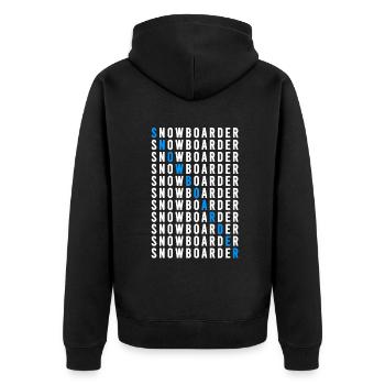 Snowboarder - Unisex Premium Bio Zip Hoodie - Schwarz - Hinten - Nico (187cm)