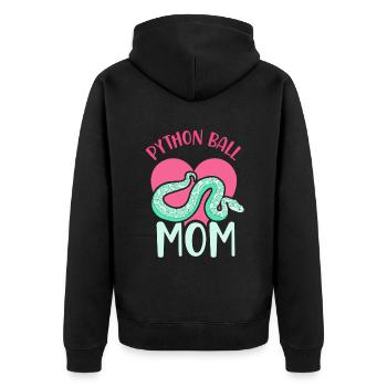 Python ball mom - Unisex Premium Bio Zip Hoodie - Schwarz - Hinten - Nico (187cm)