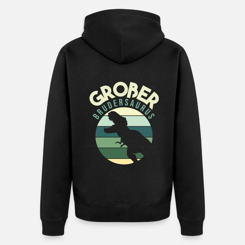 Großer Bruder Brudersaurus - Unisex Premium Bio Zip Hoodie - Schwarz